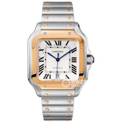 BV卡地亞新款山度士（男裝大號） 表殼：316材質錶盤 18k玫瑰金腕表