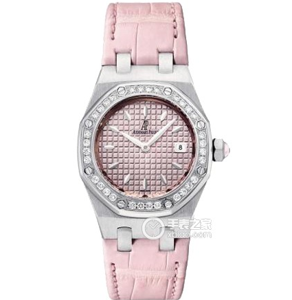 管道原單 愛彼皇家橡樹系列型號67601真鑽粉色磐石英皮帶女士腕表