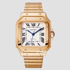 BV卡地亞新款山度士（男裝大號） 表殼：316材質錶盤 18k金腕表