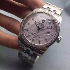 精品-帝舵Tudor駿玨系列紋面鑲鑽男士機械手表 雙日曆