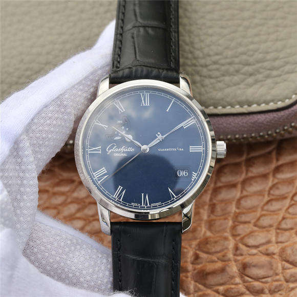格拉蘇蒂原創議員大日曆月相腕表 男士腕表 皮錶帶 自動機械機芯