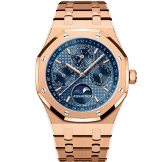 BF廠愛彼皇家橡樹多功能26574st 玫瑰金多功能鋼帶自動機械手表 萬年曆