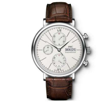 ZF萬國柏濤菲諾系列IW391007?多功能計時碼表儒雅登場 男士腕表 皮錶帶 自動機械