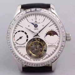 積家（真飛輪系列）手動上鏈真陀飛輪機械(透底）