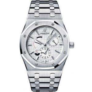 TW愛彼皇家橡樹系列兩地時間 白盤鋼帶男士機械手表