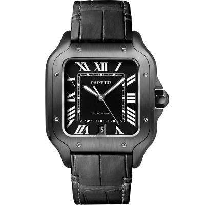 HBBV6廠卡地亞山度士系列WSSA0039 碳鍍層機械男士手錶