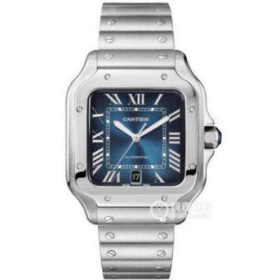 BV卡地亞新款山度士WSSA0013（男裝大號） 表殼：316材質錶盤 大號藍色錶盤腕表