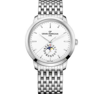 VF廠芝柏1966系列49545-11-131-11A月相功能機械男士鋼帶手錶