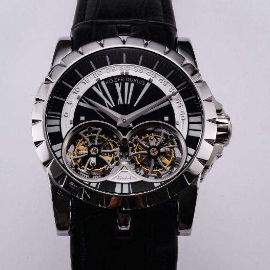 行真陀飛輪穩定運行 史上價值最高JB羅傑杜比王者系列雙飛行陀飛輪 搭載兩顆飛的複刻手錶 男士腕表