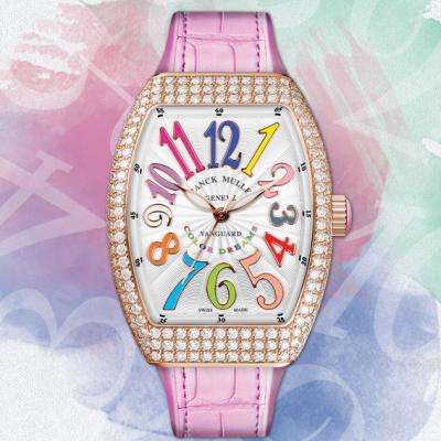 ABF法穆蘭FranckMuller V32 系列 女士腕表 粉色矽膠錶帶 石英機芯