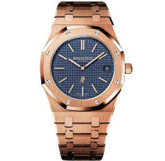 ZF愛彼皇家橡樹15202OR玫瑰金藍盤鋼帶男士機械手表 超薄