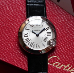 v6廠一比一複刻卡地亞白氣球皮帶女士石英手錶 白麵