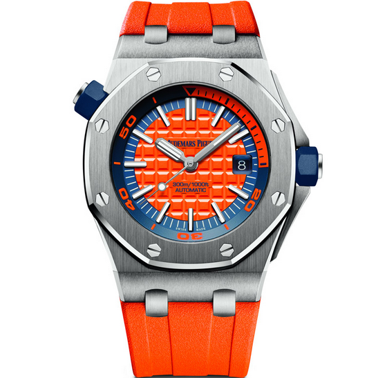 JF愛彼皇家橡樹離岸型15710彩色系列橙色 機械男表V8版本 背透3120機芯