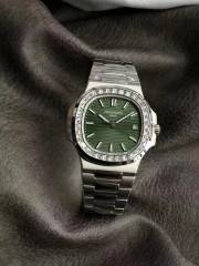 3K廠百達翡麗鸚鵡螺鑲鑽綠盤