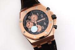 JF廠愛彼皇家橡樹離岸型26470 OR全玫瑰金陶瓷計時（皮帶款）