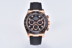 Clean廠116515膠帶玫瑰金鑽刻地通拿4130機芯