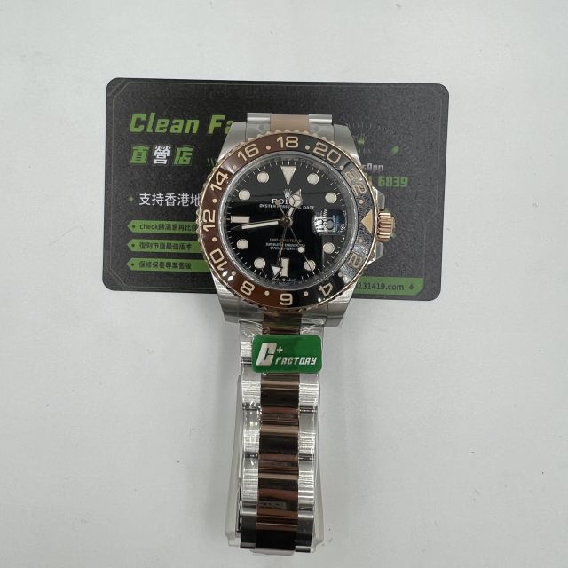 C廠沙士圈-C+廠沙士圈126711間金款高仿手錶格林尼治GMT實拍
