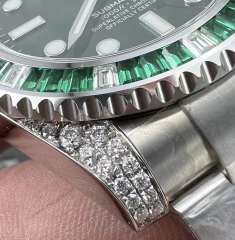 Clean廠勞力士綠水鬼改裝案例鑲嵌寶石莫桑鑽