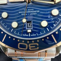 VS廠Omega海馬300玫瑰金藍盤實拍
