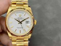 GM廠勞力士星期日誌36mm白面18K包金改裝