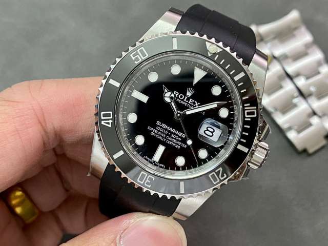 C廠勞力士黑水鬼40mm私人訂製換裝膠帶款