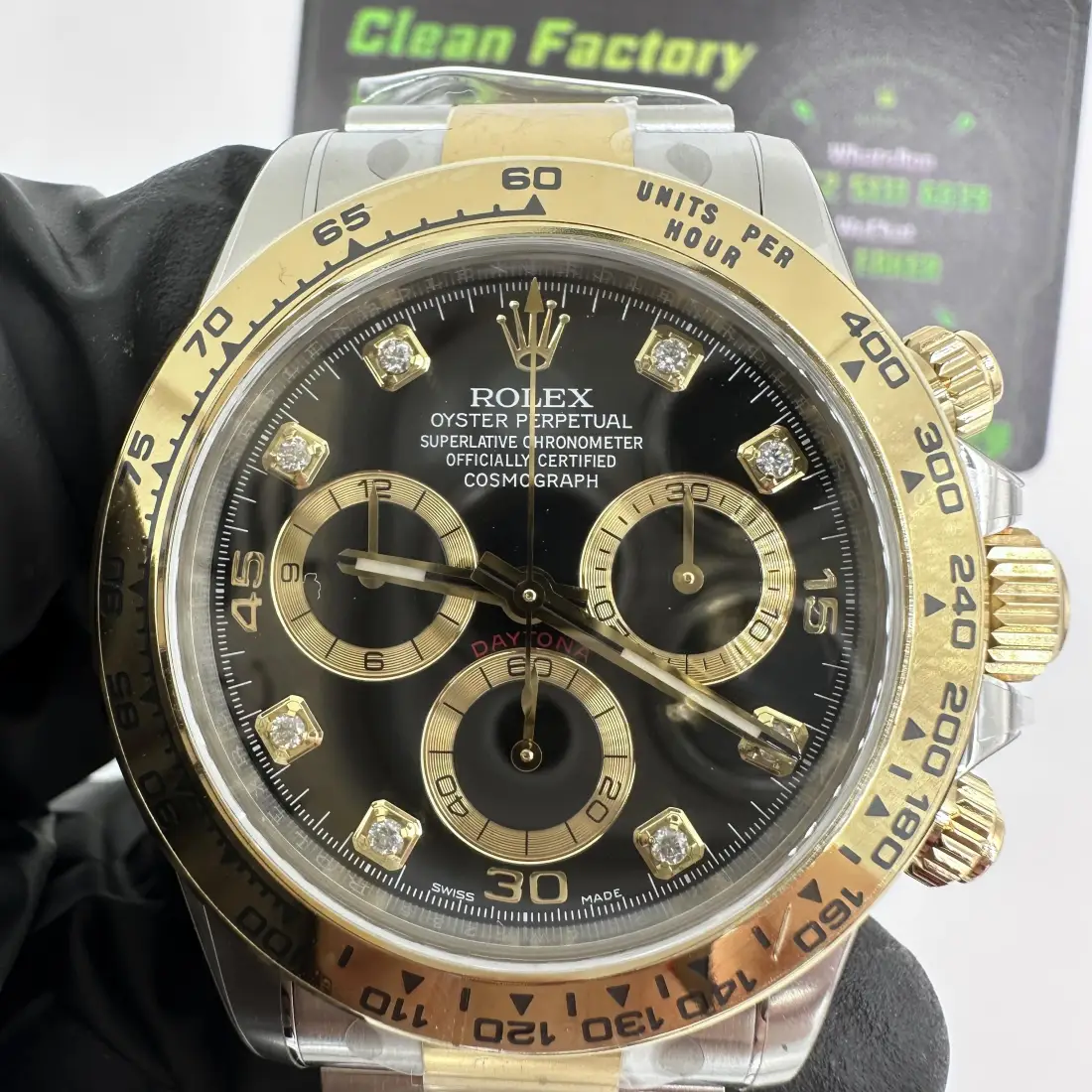 Clean Factory 金色錶殼計時腕錶實拍 鍍層僅數微米不可拋