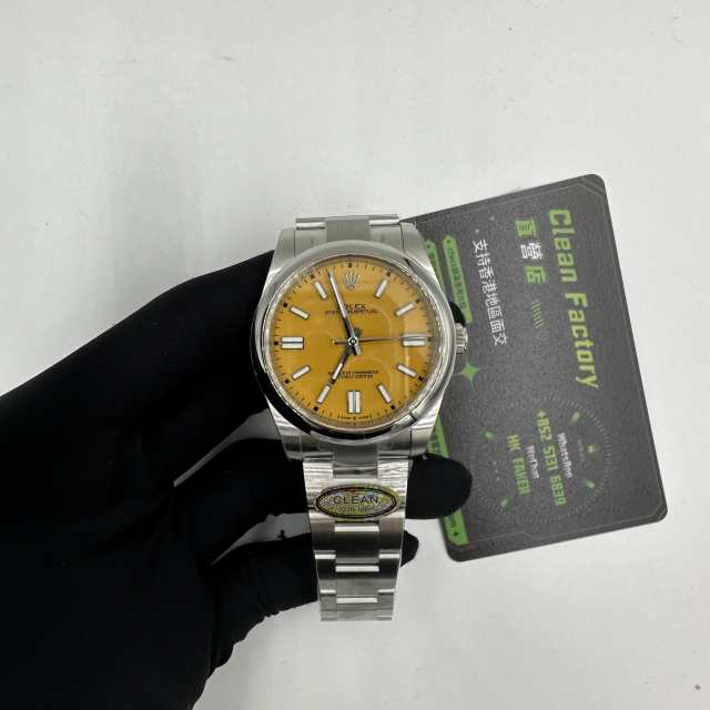 Clean廠勞力士蠔式恆動m124300-0004黃面