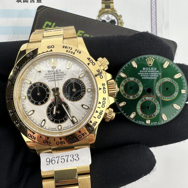 Clean廠綠金地改裝真隕石錶盤升級18K包金案例