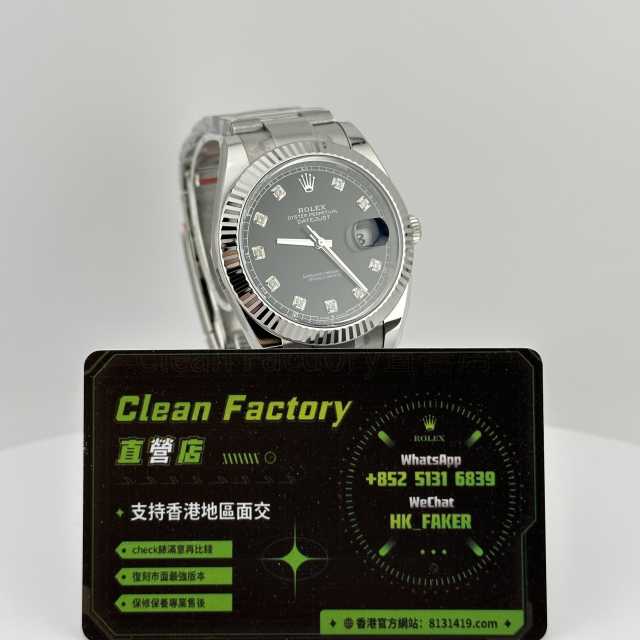 Clean廠勞力士Datejust系列m126334-0011黑面鑽丁