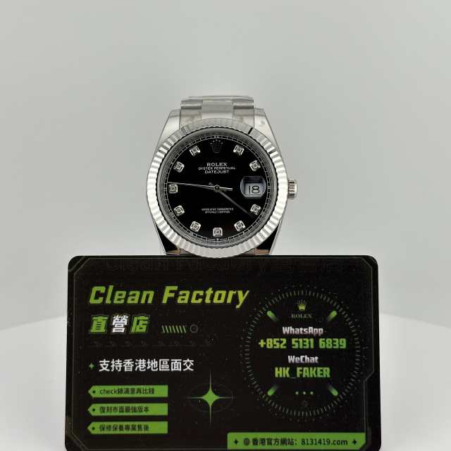 Clean廠勞力士Datejust系列m126334-0011黑面鑽丁