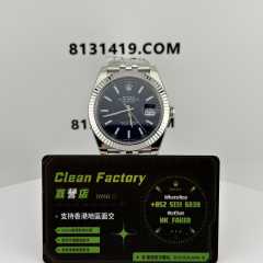 Clean廠勞力士日誌m126334-0032藍面坑紋