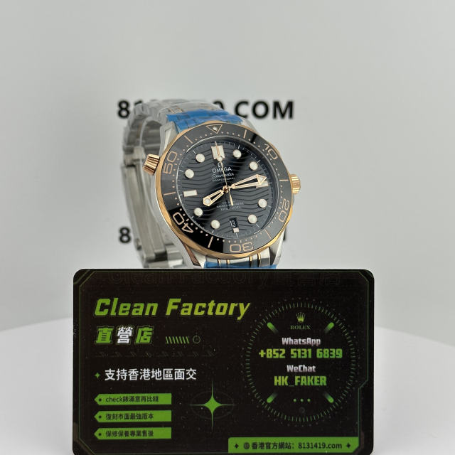 VS廠歐米茄海馬300系列玫瑰金黑面