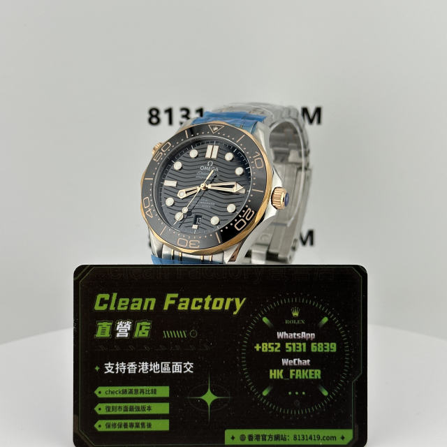 VS廠歐米茄海馬300系列玫瑰金黑面