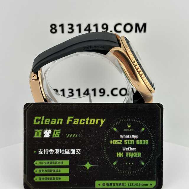 Clean廠官網勞力士玫瑰金遊艇名仕126655膠帶款實拍