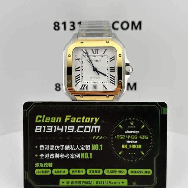 THB廠卡地亞山度士間金/半金男士腕錶