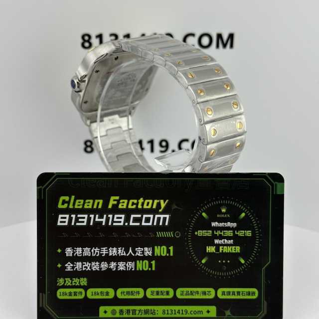 THB廠卡地亞山度士間金/半金男士腕錶