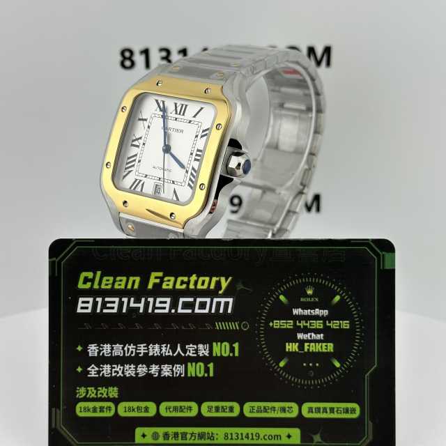 THB廠卡地亞山度士間金/半金男士腕錶