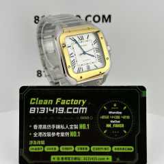 THB廠卡地亞山度士間金/半金男士腕錶