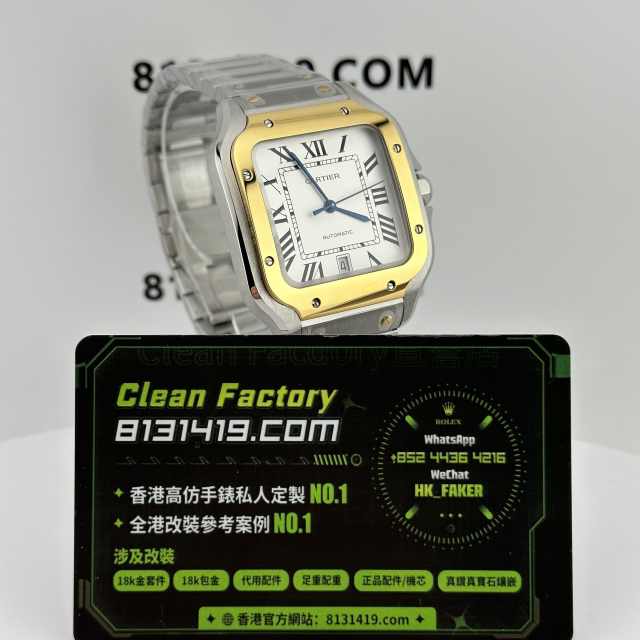 THB廠卡地亞山度士間金/半金男士腕錶