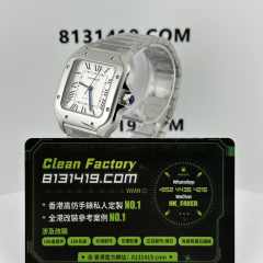 BV廠Cartier/卡地亞山度士系列男女同款35.1mm白色