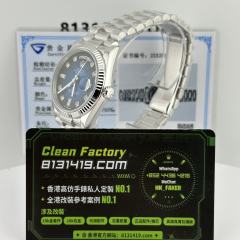 高端訂製高仿勞力士DayDate系列m128239-0023煙熏藍18K包金