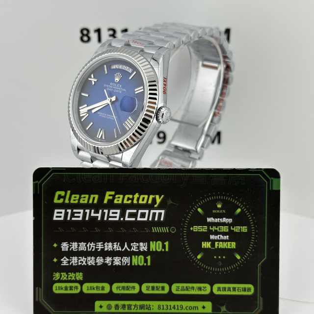高仿勞力士Day-Date系列m228239-0076煙熏藍配重185克