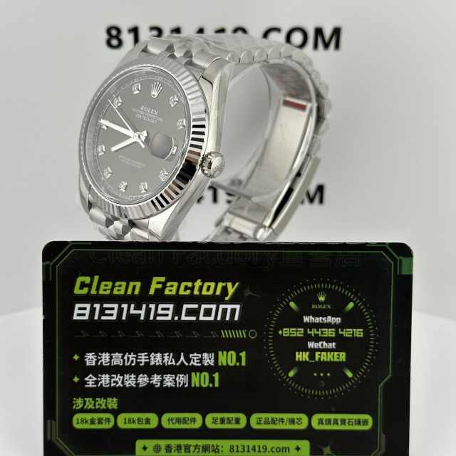 Clean廠勞力士日誌型系列m126334-0006灰面鑽丁