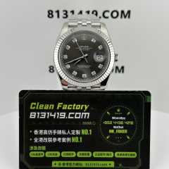 Clean廠勞力士日誌型系列m126334-0006灰面鑽丁