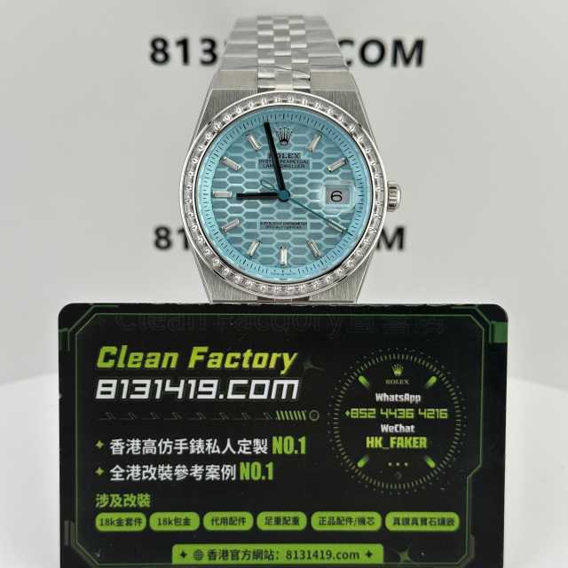 高仿勞力士LAND-DWELLER/陸使型m127386TBR-0001冰藍T鑽