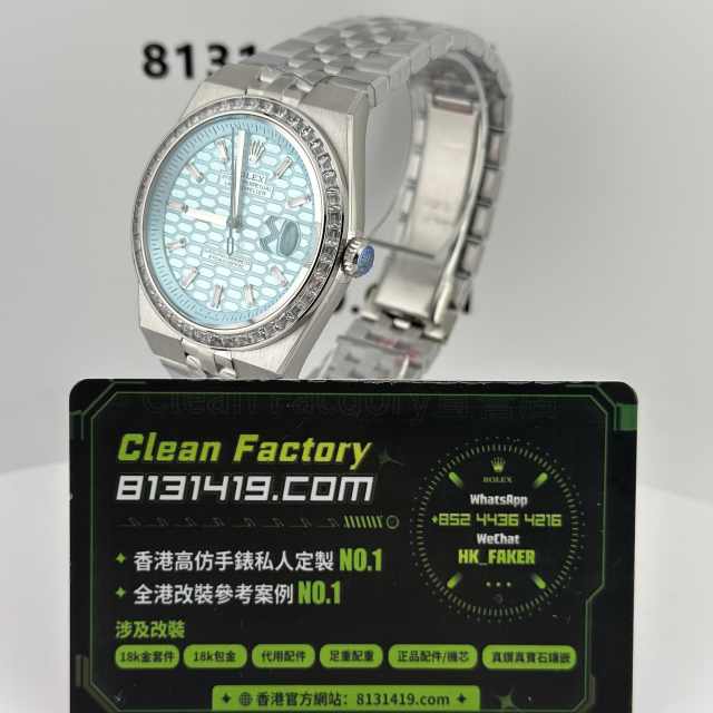 高仿勞力士LAND-DWELLER/陸使型m127386TBR-0001冰藍T鑽