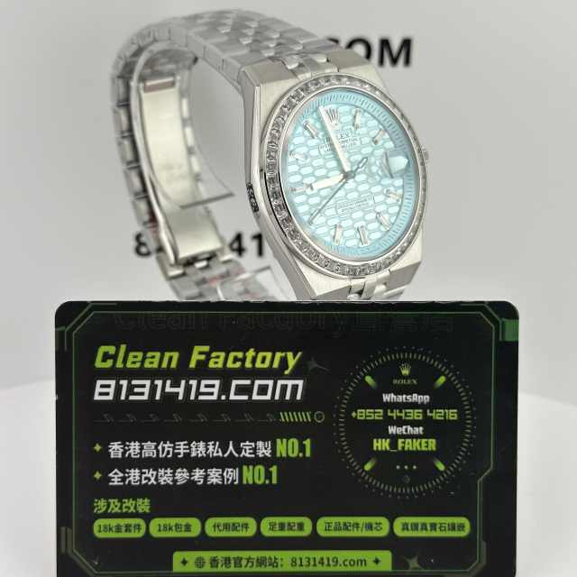 高仿勞力士LAND-DWELLER/陸使型m127386TBR-0001冰藍T鑽