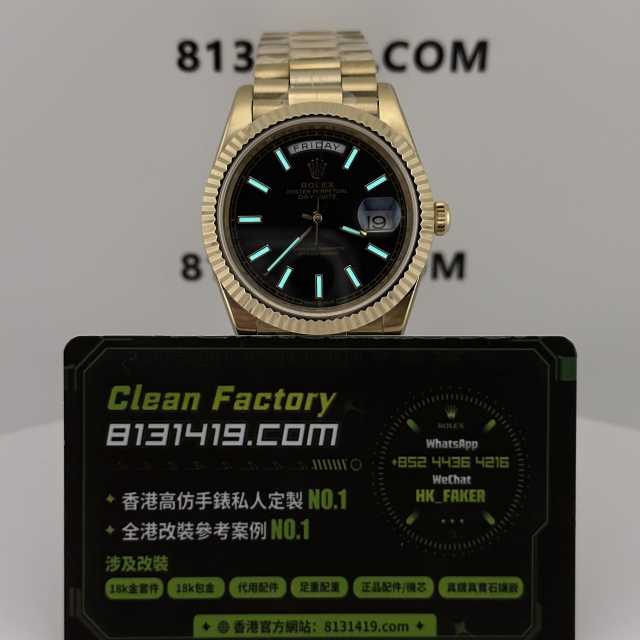 高端訂製高仿勞力士Day-Date228238-0067黑冰糖配重209克