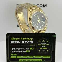 高端訂製高仿勞力士Day-Date228238-0067黑冰糖配重209克