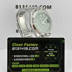 VS廠勞力士日誌型系列m126334-0028薄荷綠珠帶